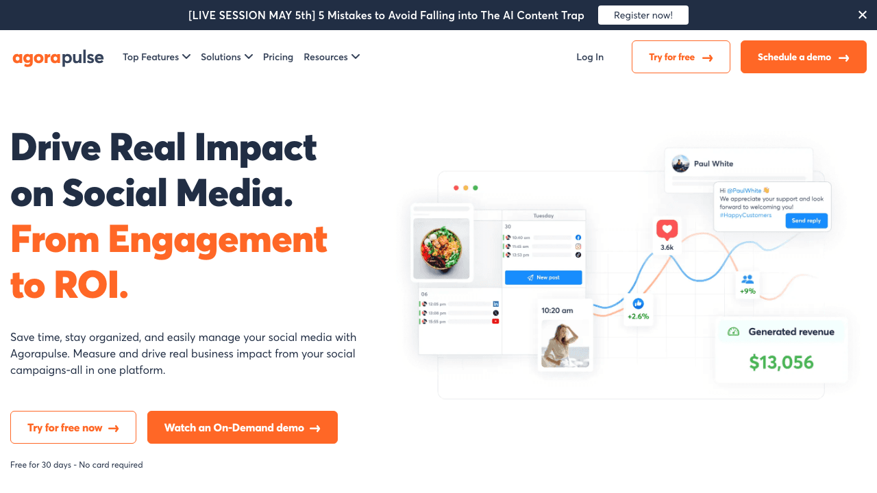 Agorapulse homepage