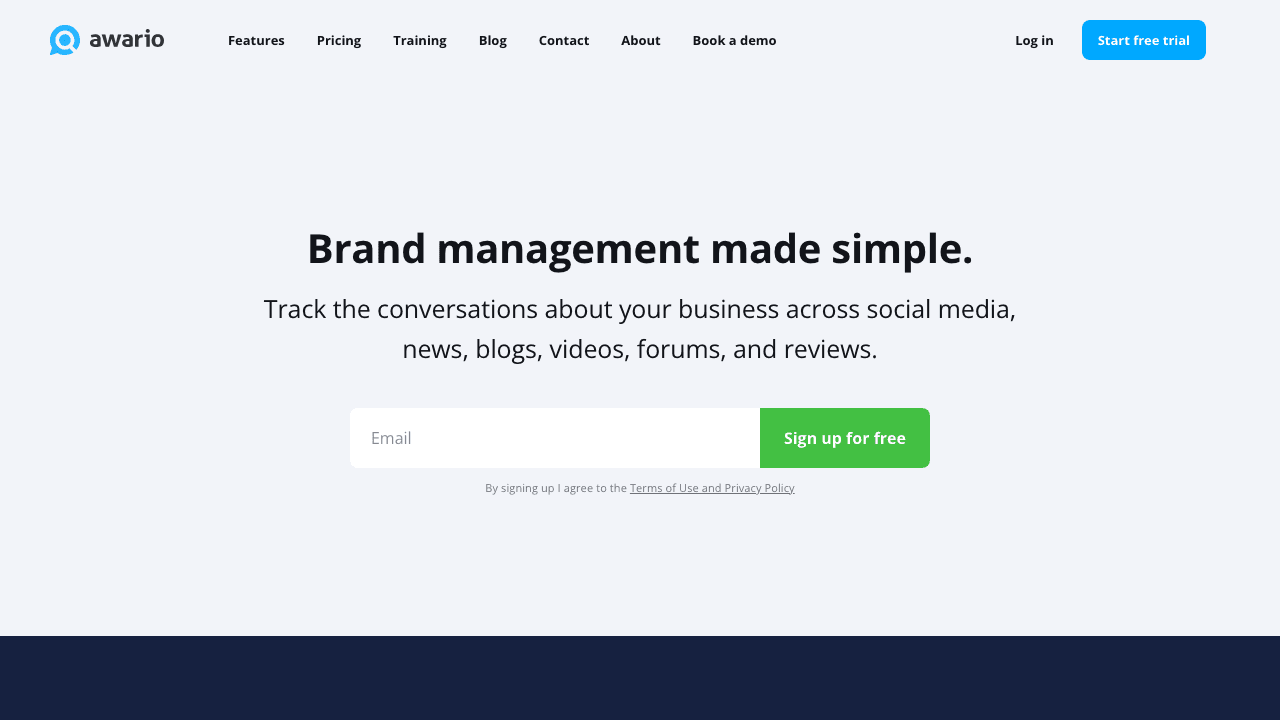 Awario homepage