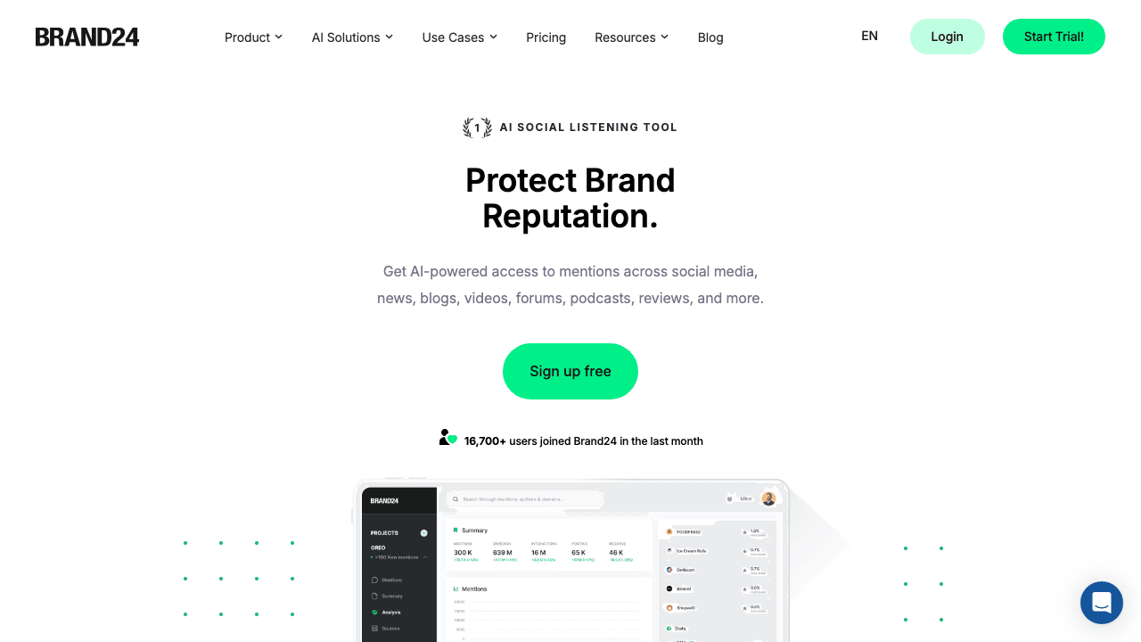 Brand24 homepage
