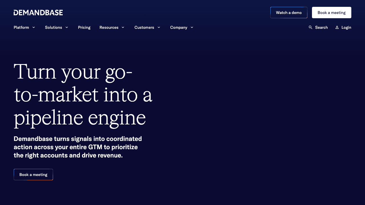 Demandbase homepage
