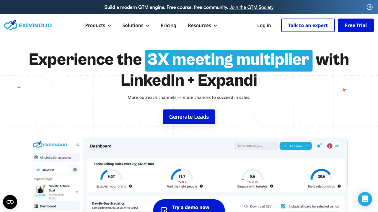 Expandi homepage