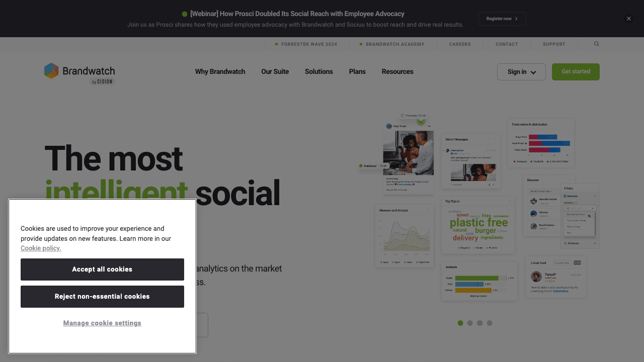Falcon.io (Brandwatch) homepage