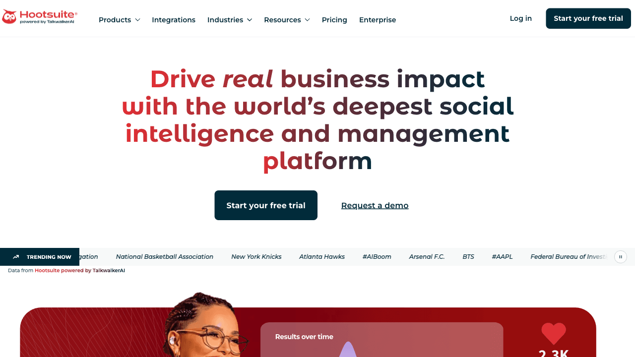 Hootsuite homepage