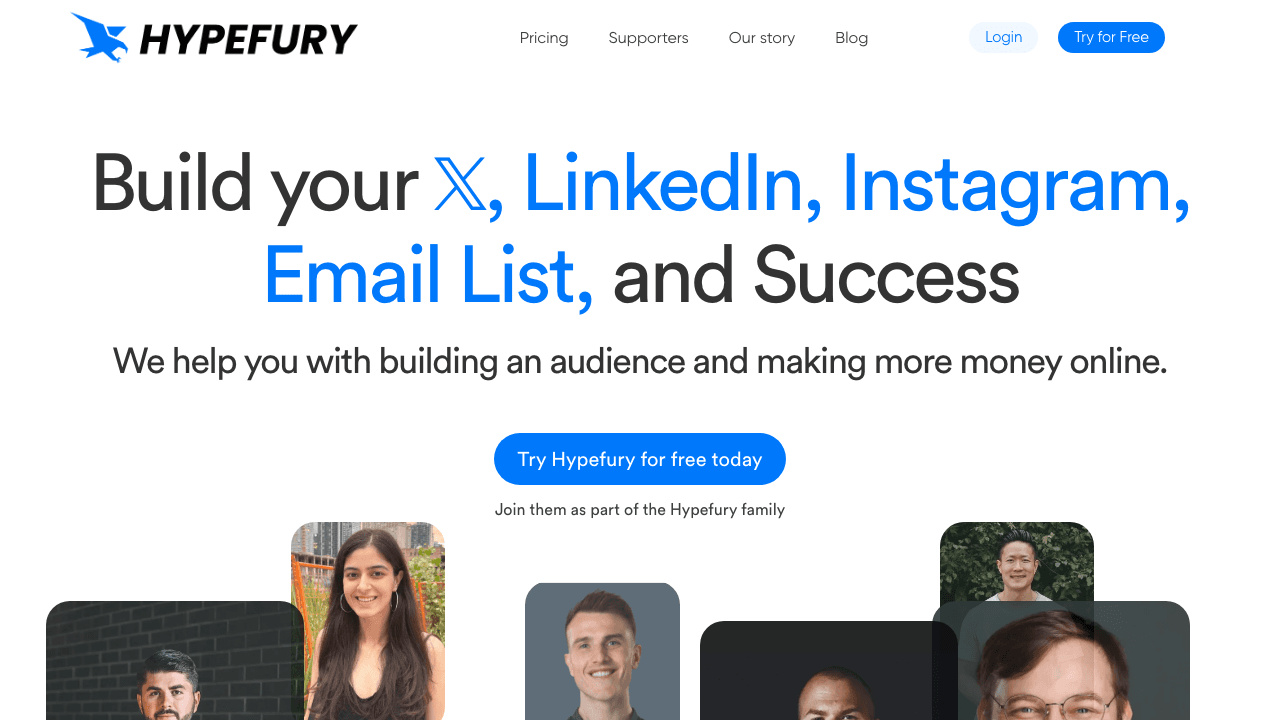 Hypefury homepage