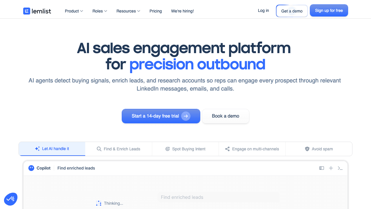 Lemlist homepage