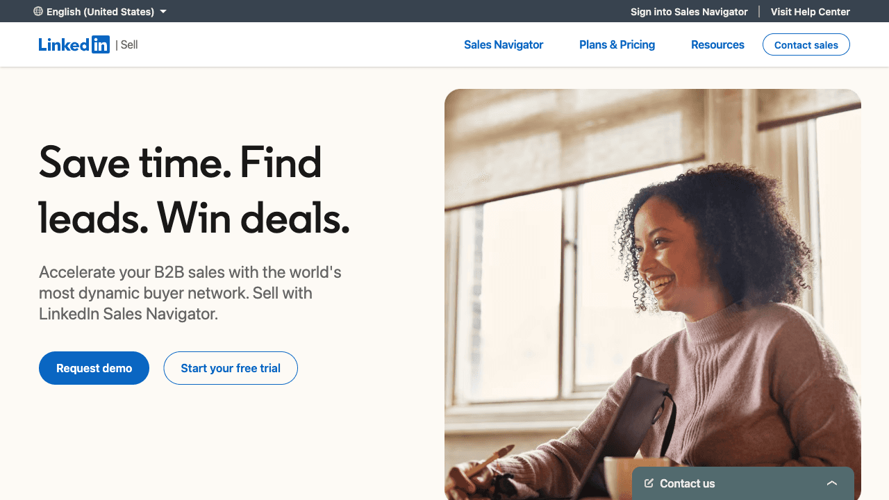 LinkedIn Sales Navigator homepage