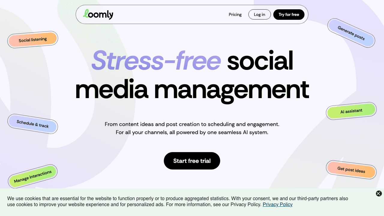 Loomly homepage