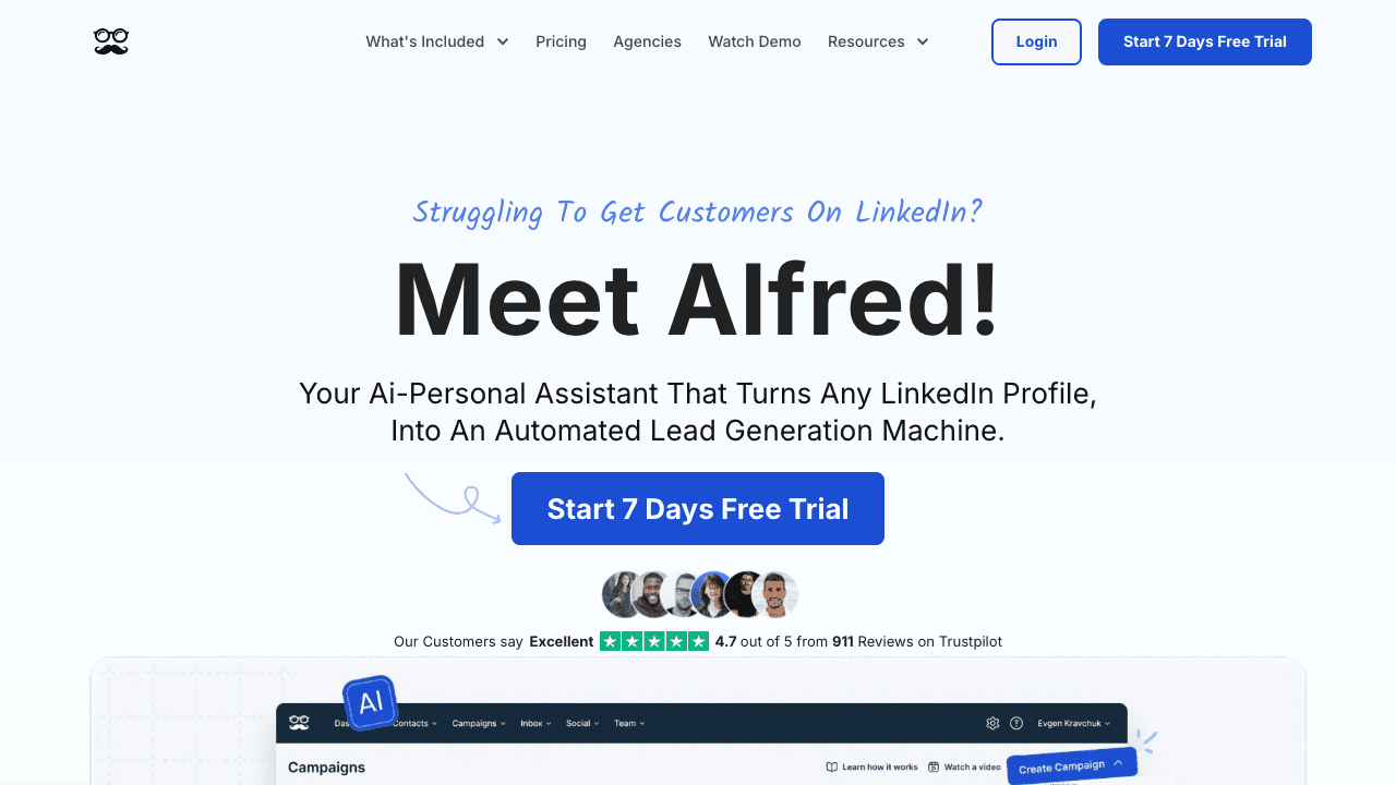 Meet Alfred homepage