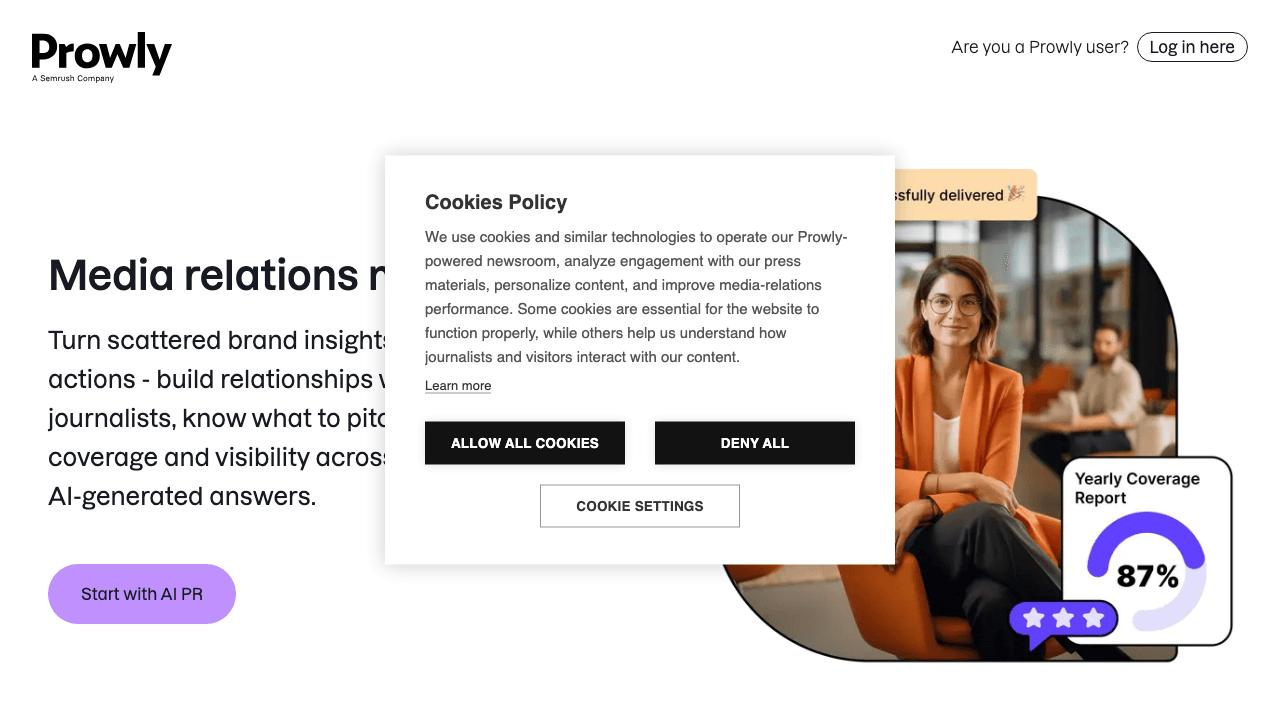 Prowly homepage
