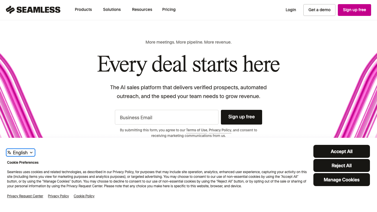 Seamless.AI homepage