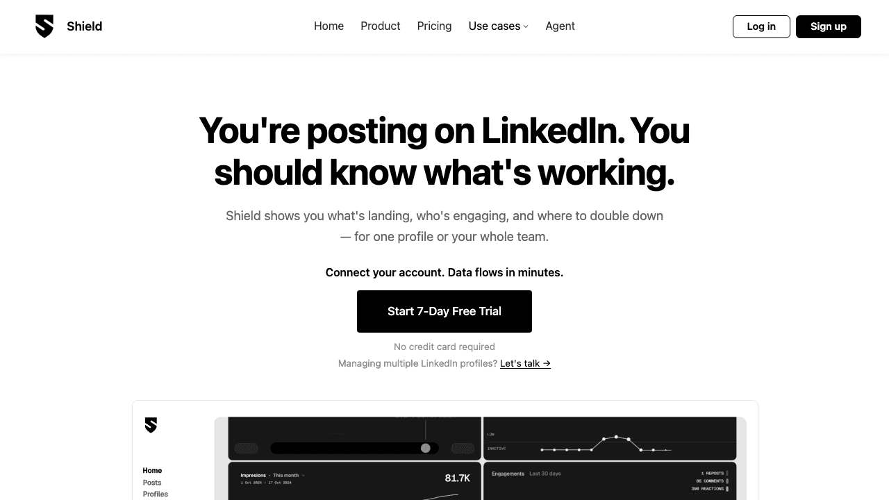 Shield Analytics homepage