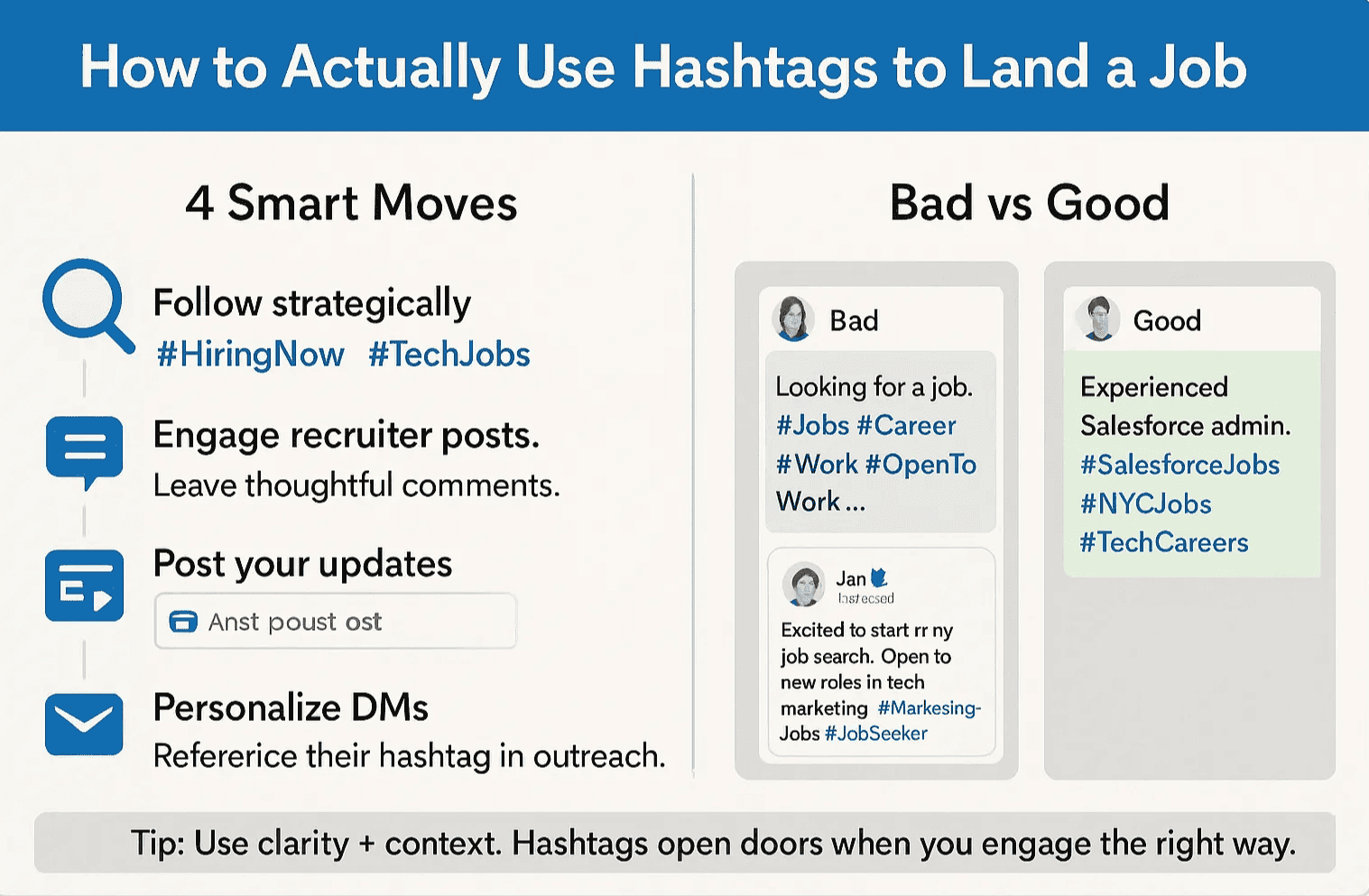 How to actually use hashtags to land a job