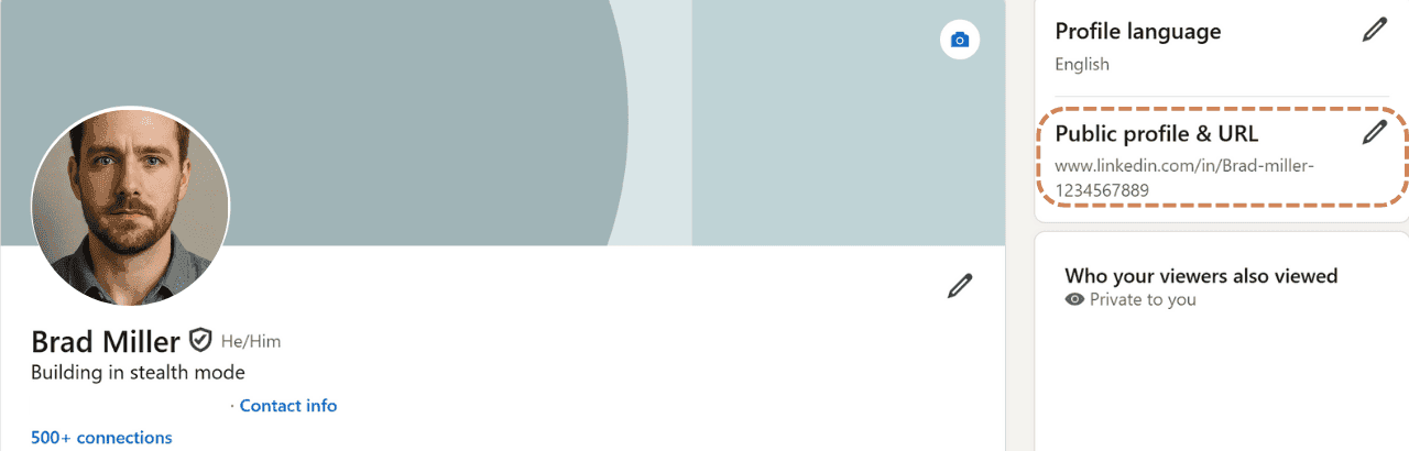 edit profile and url