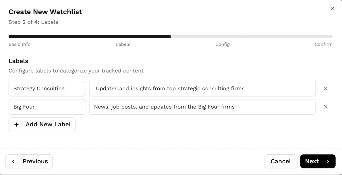Create labels to organize your people tracking efforts