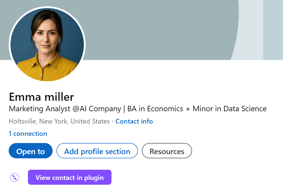 Profile card linkedin