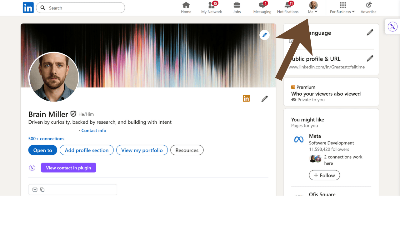 Click your profile icon in the top right