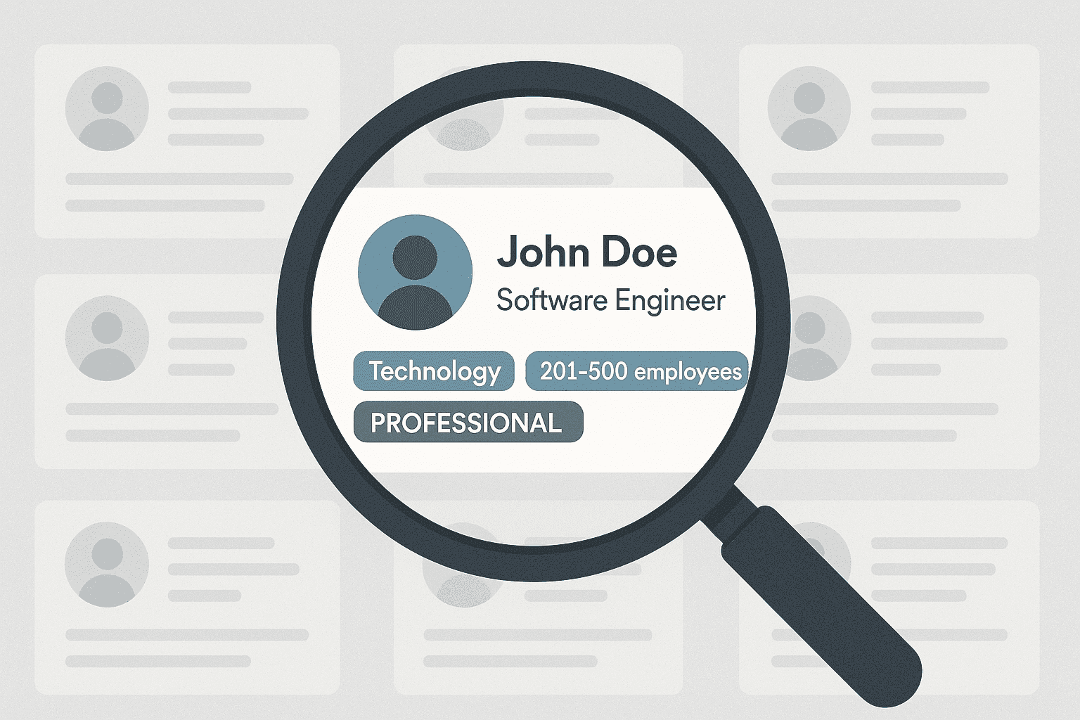 Illustration showcasing a individual found on linkedin who interacted with linkedin lead gen