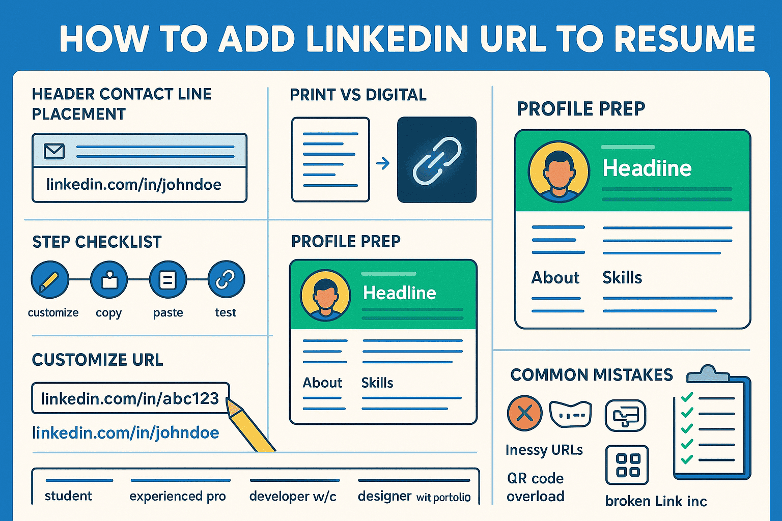 How to add LinkedIn URL to Resume