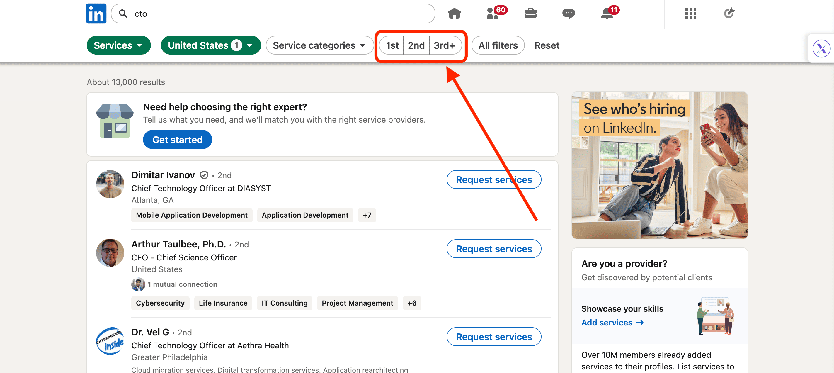 connection degree filters