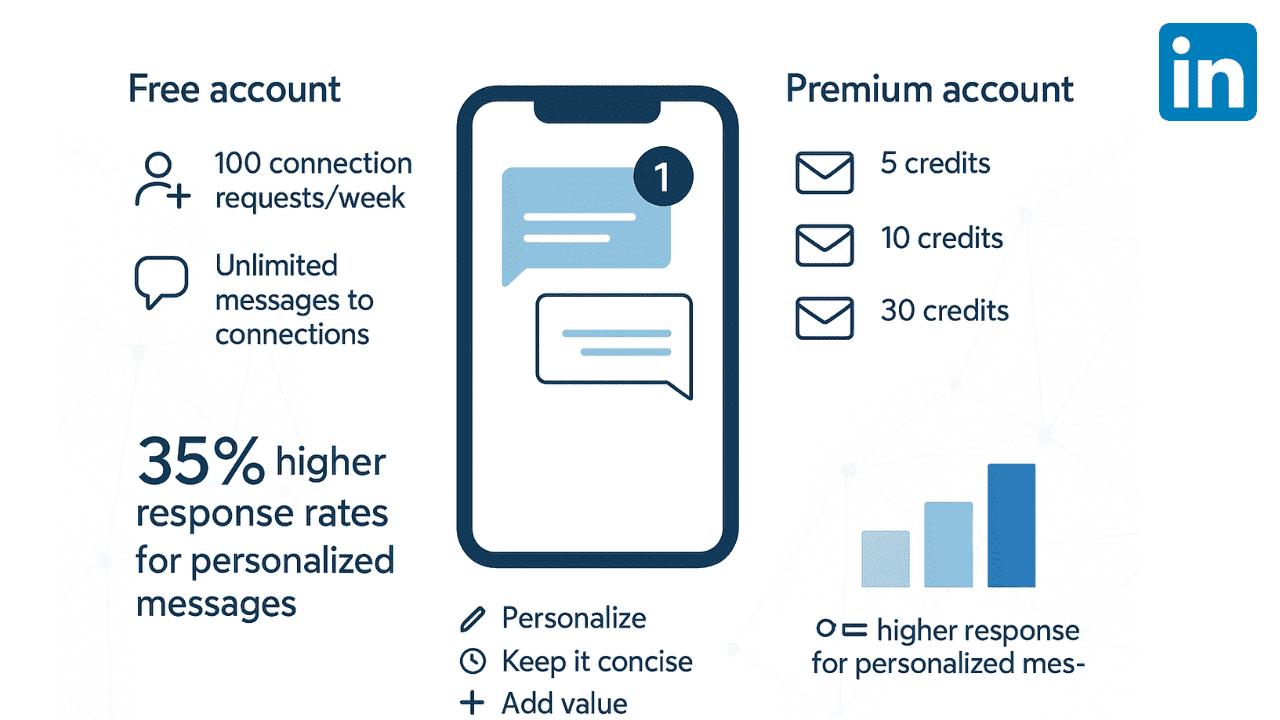 illustration showing difference between linkedin premium account and normal account