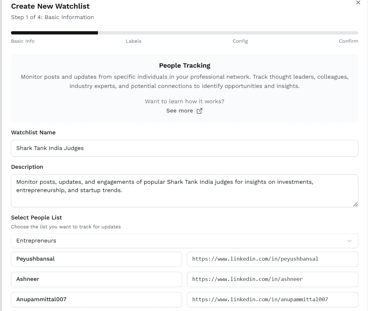 New watchlist