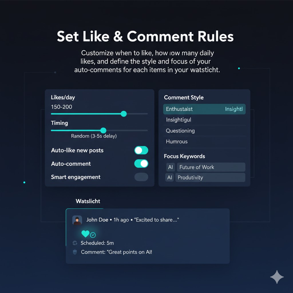 Set Like & Comment Rules